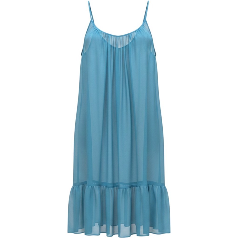 NEW 1.STATE Paradise Blue Chiffon Babydoll Mini Dress Womens 0X 12-14 Plus
